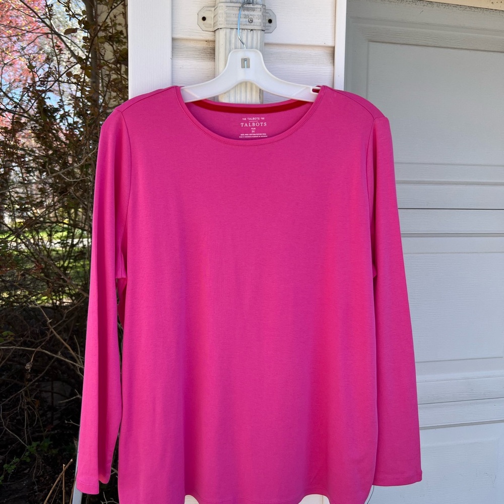 NWT Talbots Pretty Raspberry Pink Long Sleeve Top - Picture 5 of 5